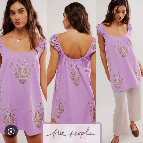 Free People Wildflower Embroidered Mini Dress - Picture 3 of 3